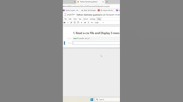 How to read CSV file and display top 5 rows in python #coding #python #interviewquestions