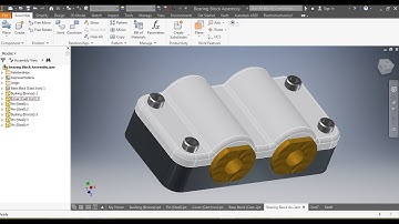 Bearing Block Assembly / CAD161S (UNISA 2019) - AutoCad Tutorial, Inventor Tutorial (Mechanical Eng)