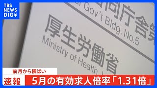 今年5月の有効求人倍率「1.31倍」で前月から横ばい｜TBS NEWS DIG