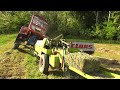 Making hay bales on rough terrain-La făcut baloți cu tractor UTB 650 și cu presa Claas Markant 40