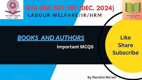 🔴 Books And Authors | Labour Welfare | NTA UGC NET/JRF | DEC 2024 | MCQS | HRM