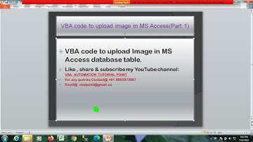 VBA code to upload image from Excel userform to ms Access database #1