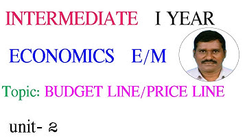 Budget line/ price line || intermediate I year|| economics|| unit 2|| english|| mshatavahana||