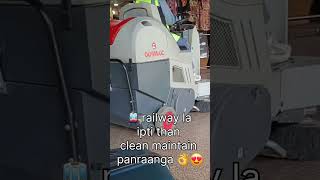 Railway station la use panra cleaning machine 😳🔥#railway#cleaningmachine #shorts   #viralshorts