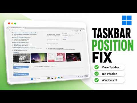How to Move the Taskbar in Windows 11 (2026 Taskbar Position)