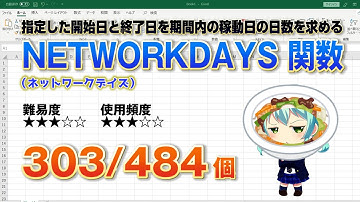 Excelで開始日と終了日から営業日数を計算するNETWORKDAYS（ネットワークデイズ） 関数