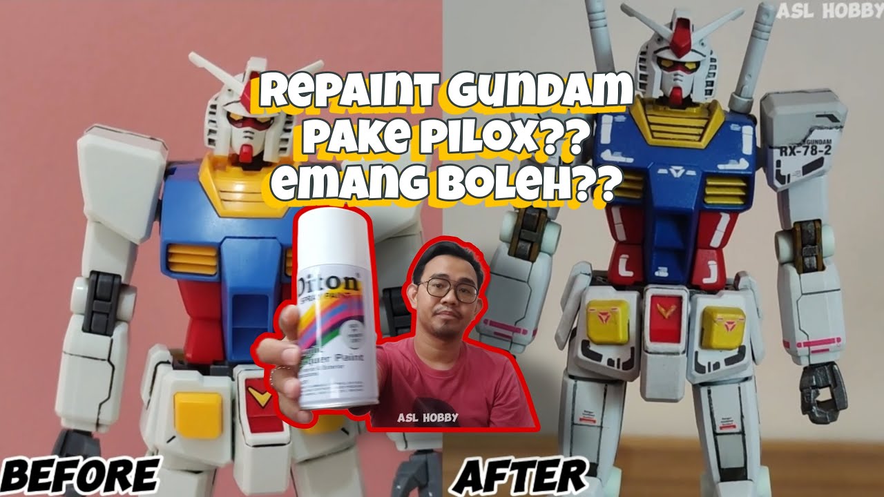 REPAINT GUNDAM PAKE PILOX? CAT SEMPROT INDUSTRIAL? EMANG BOLEH?? MURAH!! TAPI JADI KEREN GINI!!