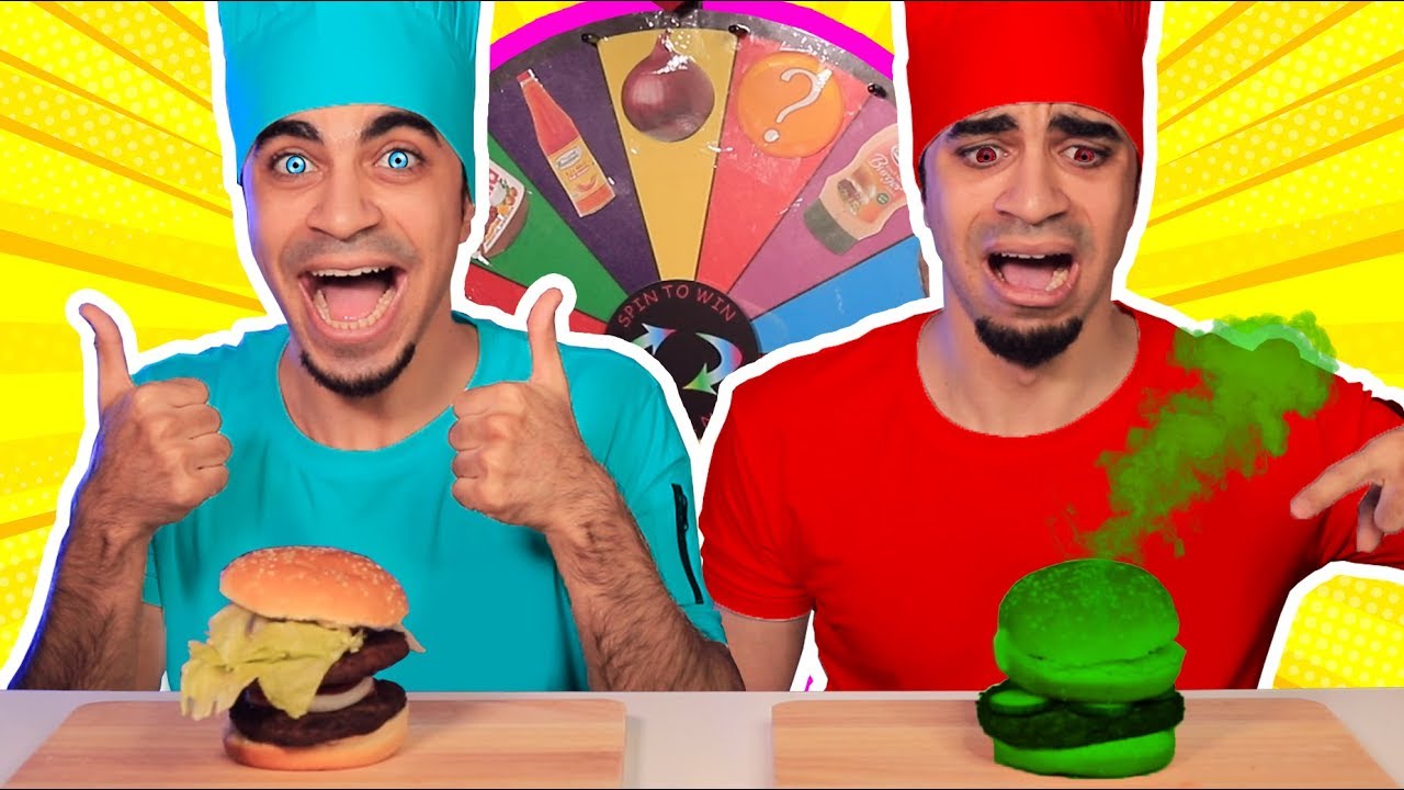تحدي البرغر بعجلة الحظ الغامضة 👨🏻‍🍳🔥 Mystery Wheel Of Burger Challenge YouTube