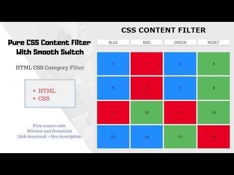 Pure CSS Content Filter With Smooth Switch | HTML CSS Category Filter