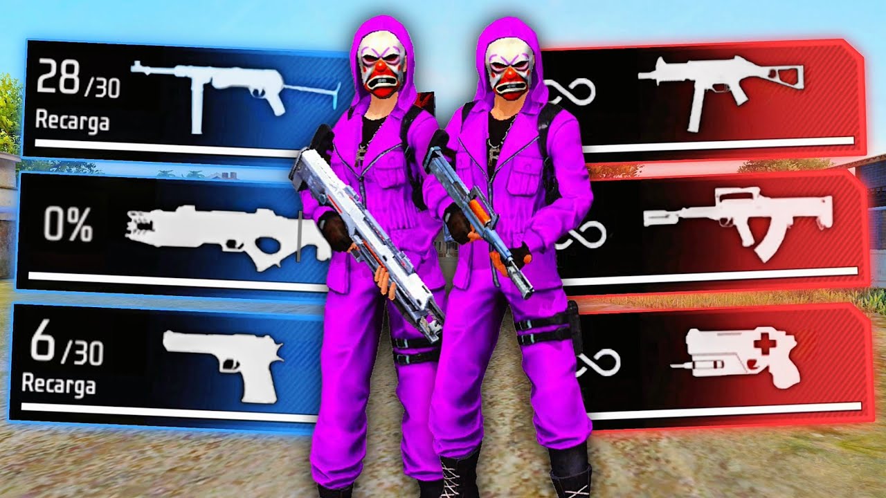 RETO: UNO JUEGA CON ARMAS AZULES Y EL OTRO CON ARMAS ROJAS 😎 FREE FIRE