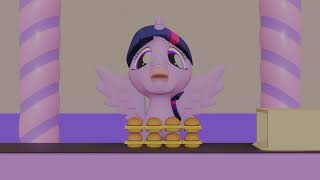 Twilight Sparkle Eating Hayburger