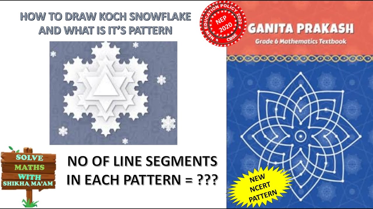 Snowflaake Math #how #to #draw koch snowflake pattern #class6 #maths chapter 1 ...