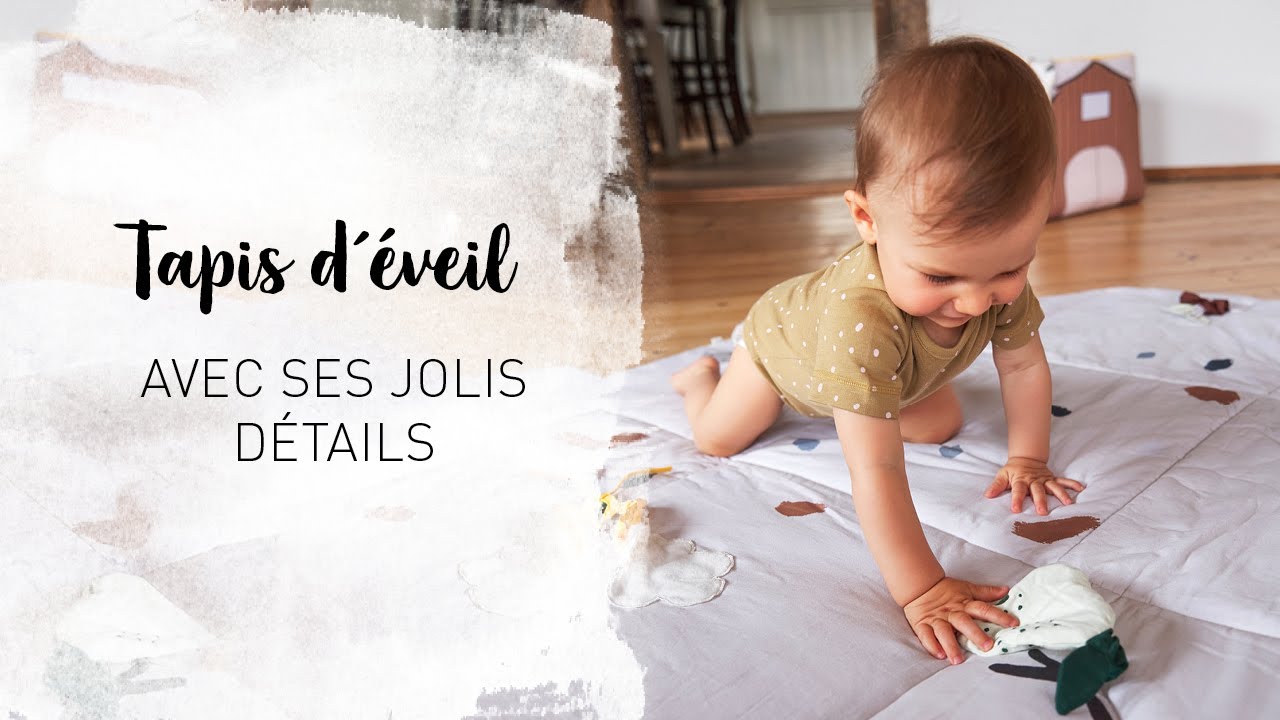 Tapis d'éveil en gaze de coton écru - personnalisable