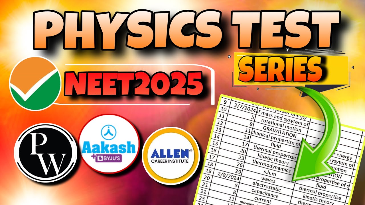 PHYSICS BEST TEST SERIES: NEET2025 ||best test series for neet ...