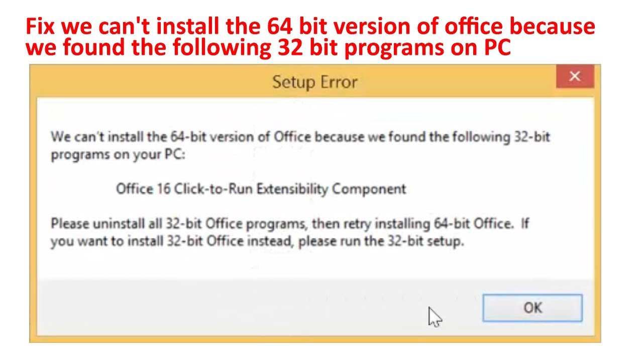 What happens if you install 32-bit Office on 64-bit?