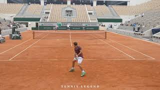 Roland-Garros 2019 : Federer - Schwartzman practice points (Court level view)