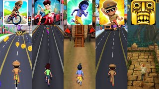 Little Singham Cycle Race 🆚 Kicko & Super Speedo 🆚 Little Krishna 🆚 Little Singham 🆚 Temple Run screenshot 2