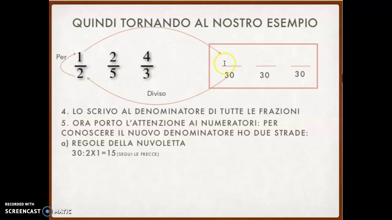 Calcolare velocemente il denominatore comune - YouTube