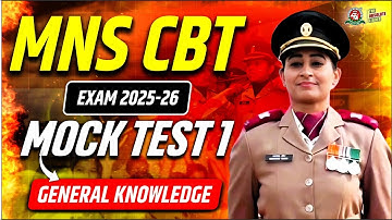 MNS CBT Exam 2025-26 | GK Mock test 1  "LIVE"  I Best MNS Coaching