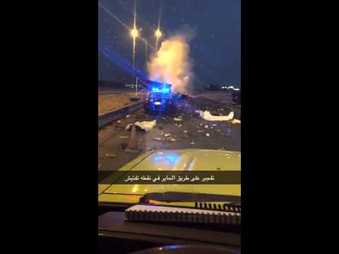 اثار تفجير نقطة تفتيش الحاير