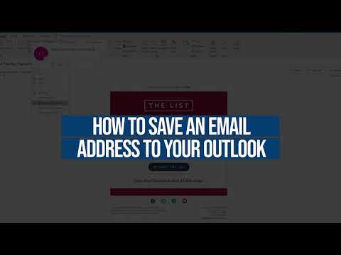 Save Email Address to your Outlook Contacts