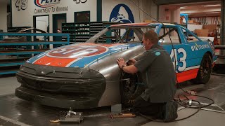 Fabricating the front fender of a 1991 NASCAR Race Car (4K) | Petty's Garage