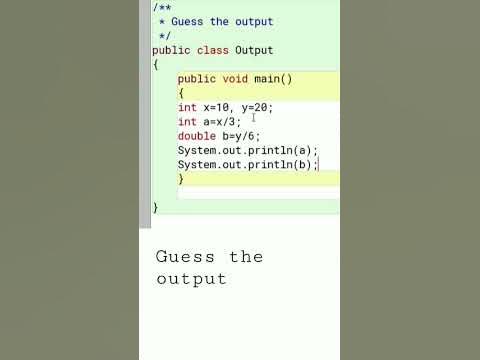 Guess the Output #javaprogramming #java - YouTube