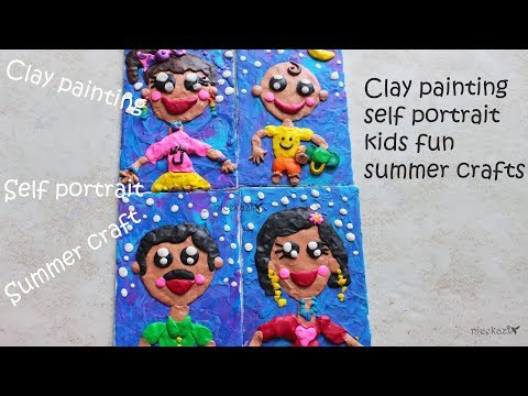 Clay painting self portrait kids fun summer crafts: Family fun craft