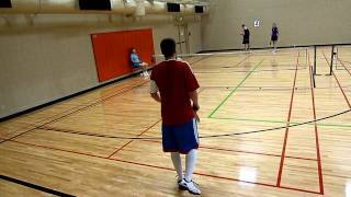 Pickleball 2012 Seatac Mixed QuarterFinals Joe Valenti, Laure Merce vs Don Paschal C Barksdale