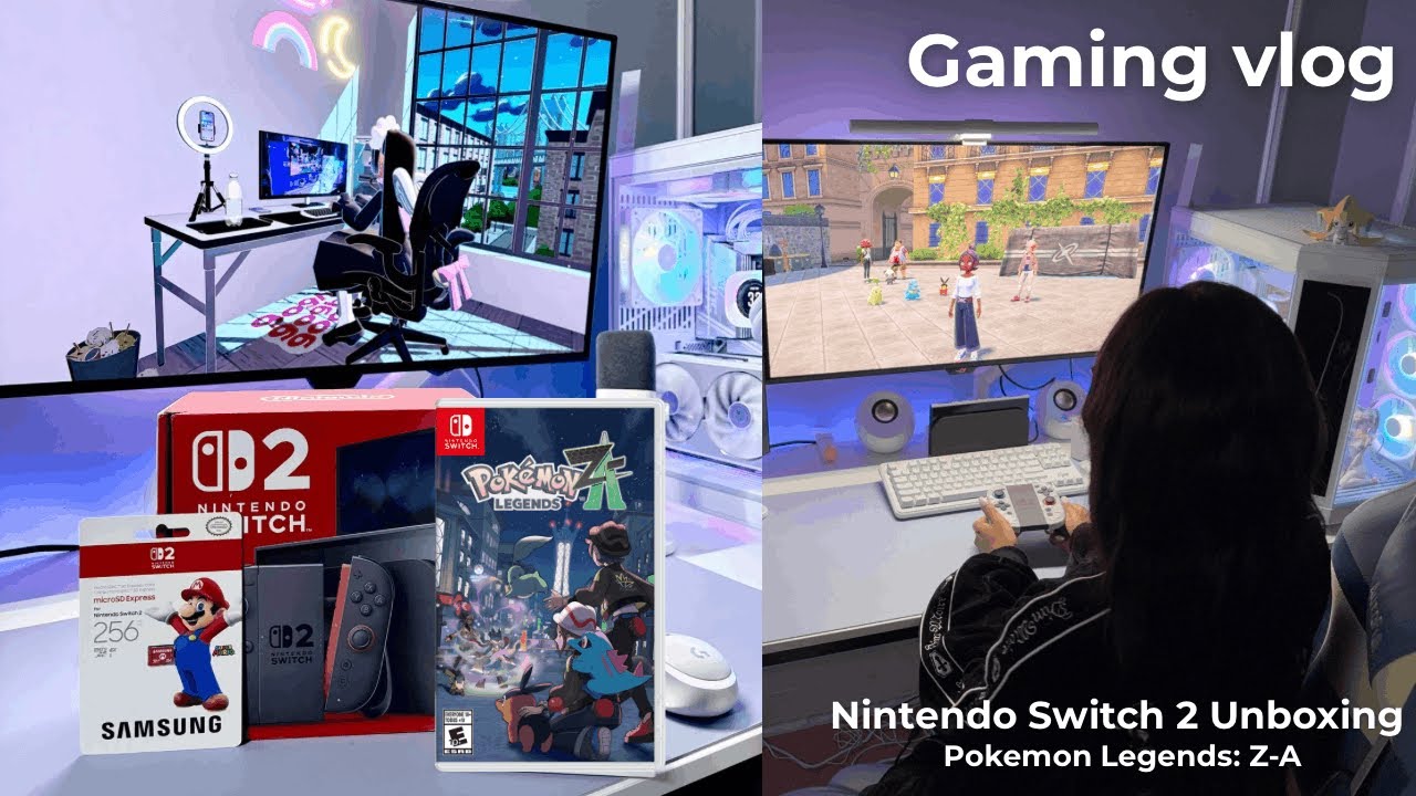 Game Vlog | Nintendo Switch 2 Unboxing | Pokémon Legends: Z-A, Cute Accessories & Cozy Snack Cart