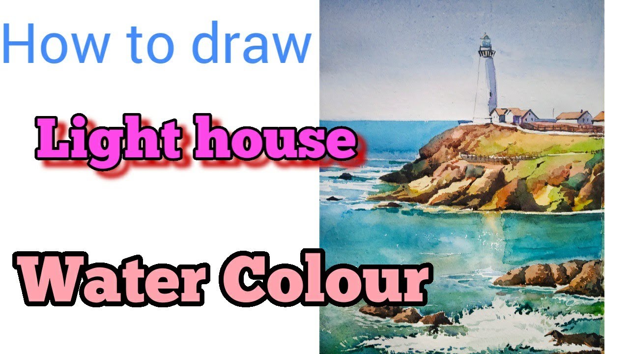 Draw and paint a lighthouse in Water Colour | great for begginers to ...