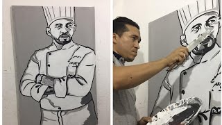 A new technique for drawing. Knife drawing تقنية جديدة للرسم .رسم بسكين