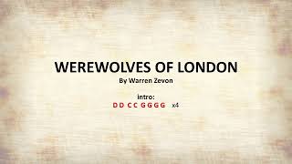 Video thumbnail of "Werewolves of London by Warren Zevon - easy acoustic chords and lyrics"