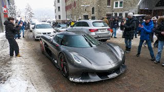 St. Moritz WINTER CARSPOTTING  Jesko Absolut, RUF, XBow, Miura SV, Dakar, Zagato Aster