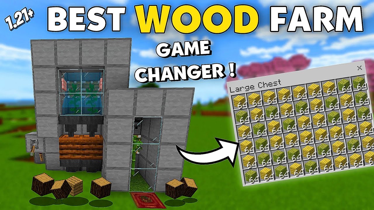 BEST EVER WOOD FARM IN MINECRAFT 1.21 ( BEDROCK/PE ) ! INFINITE WOOD🤯