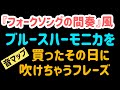 【これ以上簡単なのはムリです♪】C調のブルースハーモニカで吹く『フォークソングの間奏』風フレーズ♪後半はカラオケになってます！【朝モニカ♫】