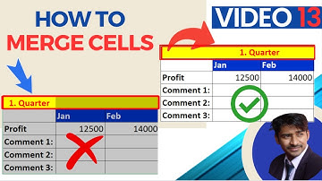 How to Merge cells in excel | Video 13 | Excel for beginner