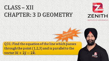 Find the equation of the line which passes through the point (1,2,3) and is parallel to the ....