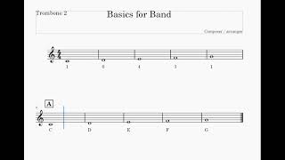 BASICS FOR BAND - TROMBONE - the first 5 notes
