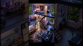 Minimalist Loft Apartment Design with Modern Smart Home Setup and LED Ambience