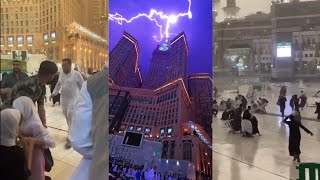 عواصف رعدية مُرعبة وأمطار غزيرة | مشاهد مؤثرة مساء الثلاثاء من مكة المكرمة