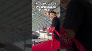 POV: You are the live drummer for a @PoundFit rockout workout! 🥁🔥 #livedrummer #poundfit #drummer