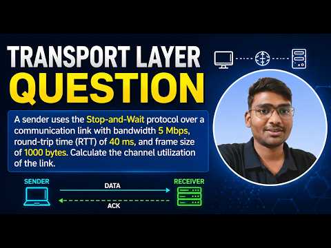 Stop-and-Wait Protocol Numericals | Channel Utilization Problem Solved | Computer Networks