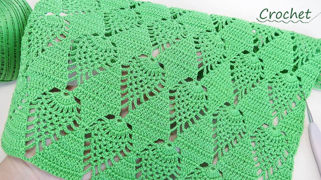 Идеальный узор крючком, который все любят!🍍Подробное вязание /Elegant Pineapple Lace Crochet Pattern