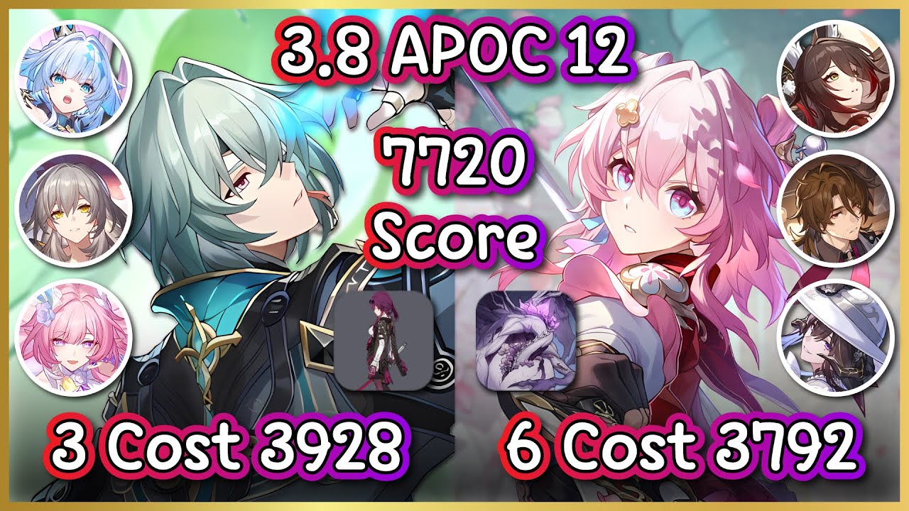 3.8 APOC4 : 3 Cost Anaxa & Hunt March 7th 3928+3792 Score Clear! | Honkai Star Rail