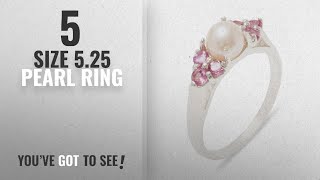 10 Best Size 5.25 Pearl Ring: 925 Sterling Silver Cultured Pearl & Pink Tourmaline Womens Cluster