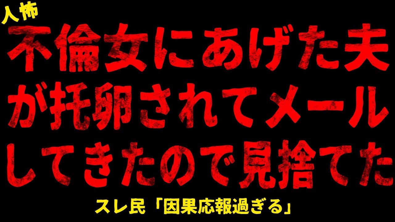 【2chヒトコワ】女に騙された夫がメールしてきたので見捨てた【ホラー】【人怖スレ】