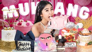 MUKBANG 100 BIRTHDAY CAKE SAMPE MUAL !!