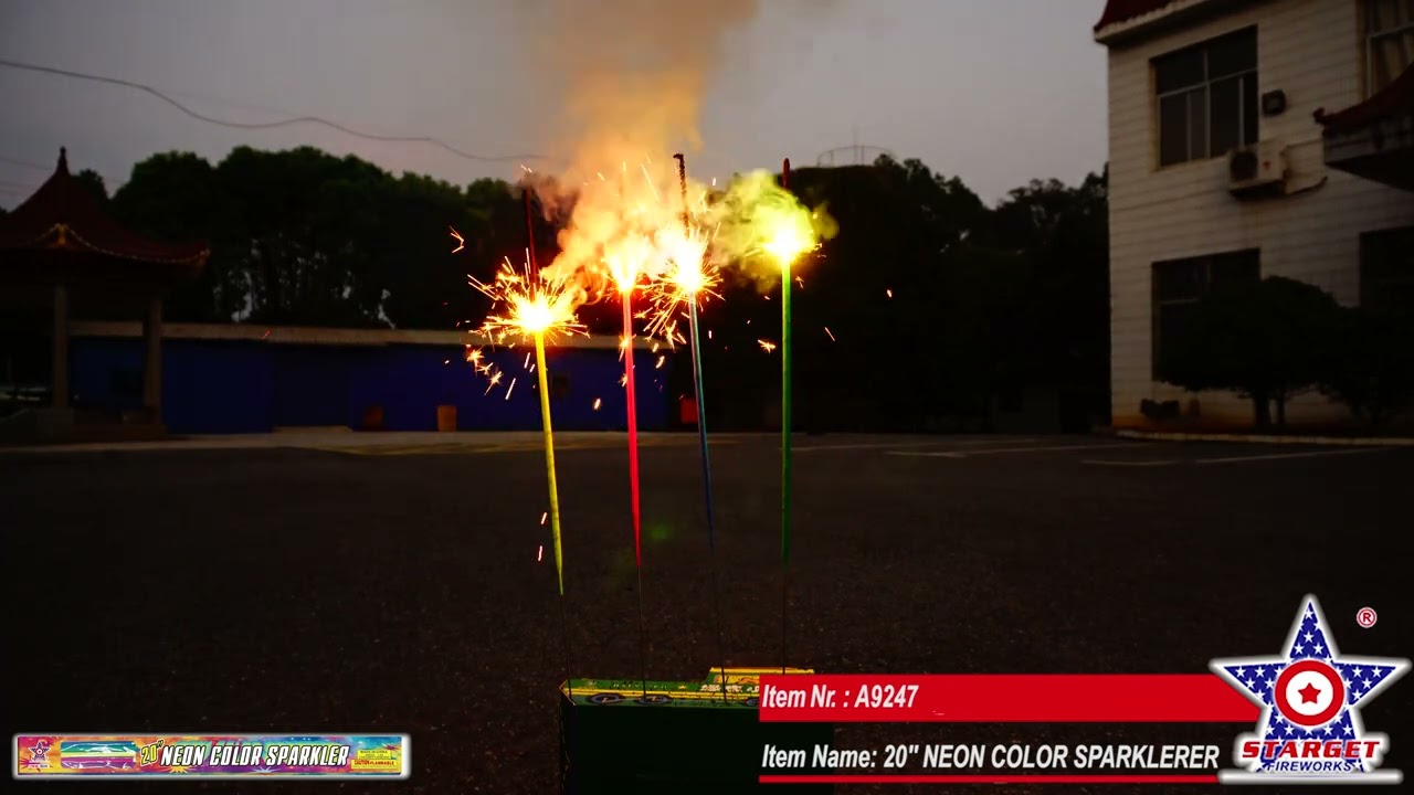 NEW FOR 2026 - A9247 20'' NEON COLOR SPARKLER - Starget Brand from Pyromooi Fireworks Ltd