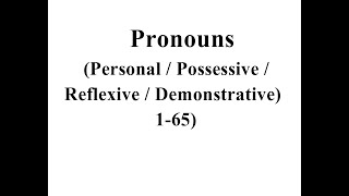 İngilis dili Pronouns Əvəzlik Toplu izah - 1-65 tests (Personal/Possessive/Reflexive)
